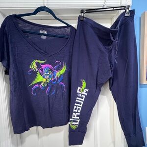 Torrid Disney Ursula PJ jogger set size 2